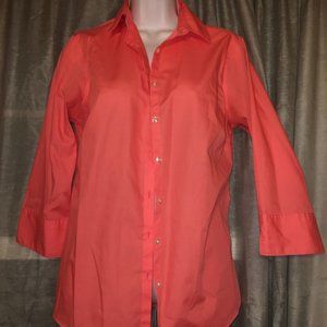 No Iron Button down shirt 3/4 length sleeves